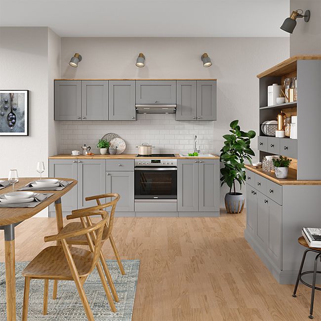 Vicco Kuchenzeile Cambridge 240cm Landhaus Stil Einbaukuche Komplettkuche Kuche Grau Online Kaufen Bei Netto